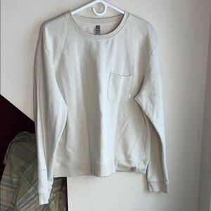 Vassa Elegant Cream Crew Neck Sweatshirt Suntory All-Free Collaboration L